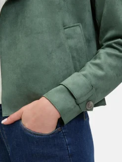 Cartoon Blazer|Jacken & Westen*Damen Casual-Jacke khaki grün uni