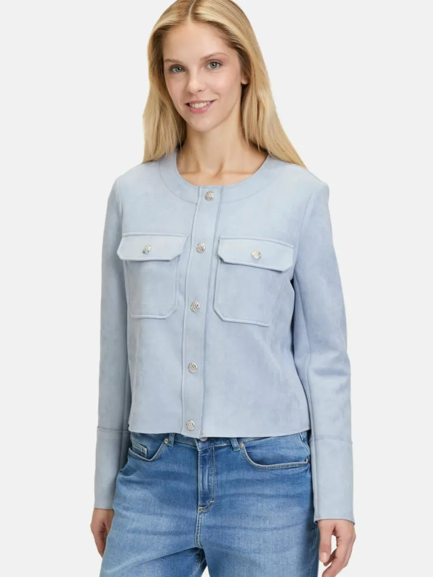 Cartoon Blazer*Damen Casual-Jacke blau aqua uni