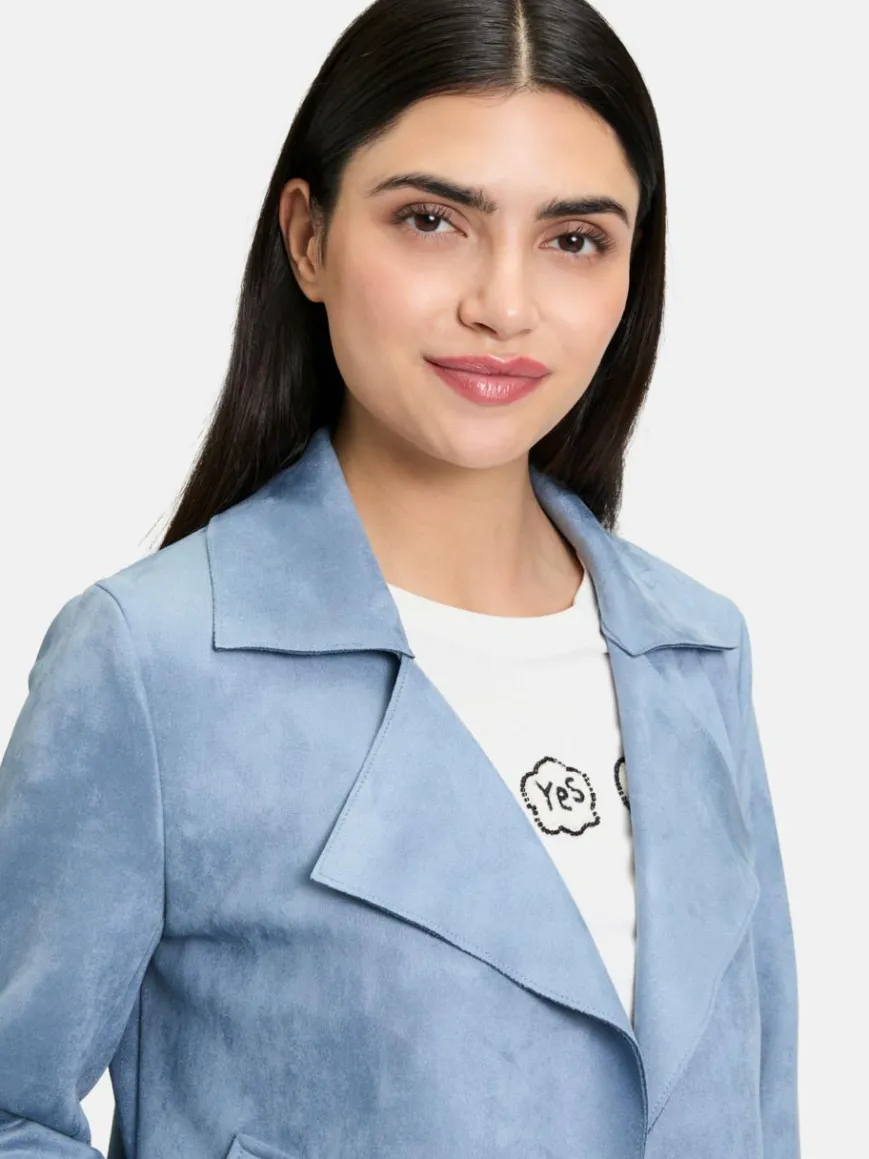 Cartoon Blazer|Jacken & Westen*Damen Casual-Jacke blau uni