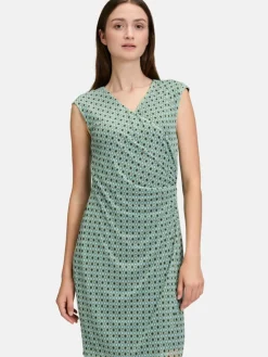 Cartoon Kleider*Damen Casual-Kleid mehrfarbig petrol gemustert