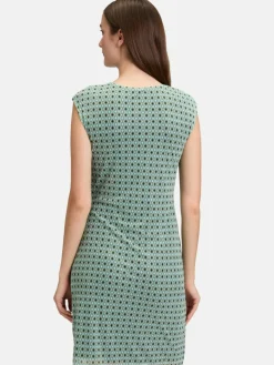 Cartoon Kleider*Damen Casual-Kleid mehrfarbig petrol gemustert