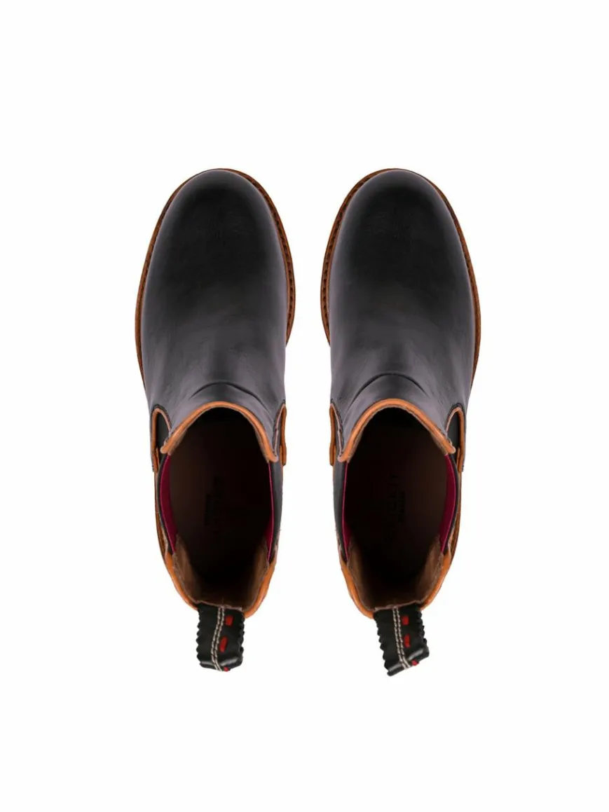 Crickit Boots & Stiefeletten*Damen Chelsea-Boots - NOLA schwarz cognac uni