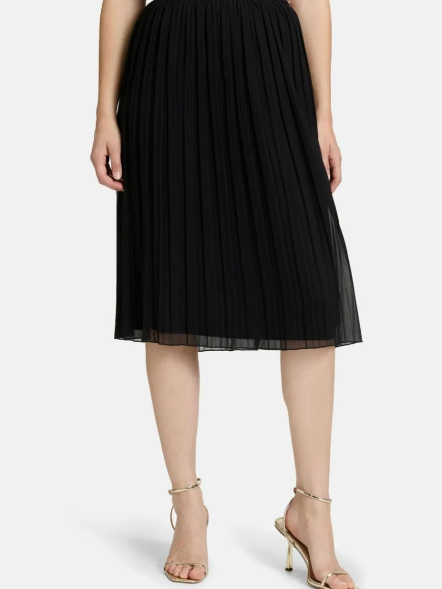 Vera Mont Röcke*Damen Chiffonrock schwarz uni