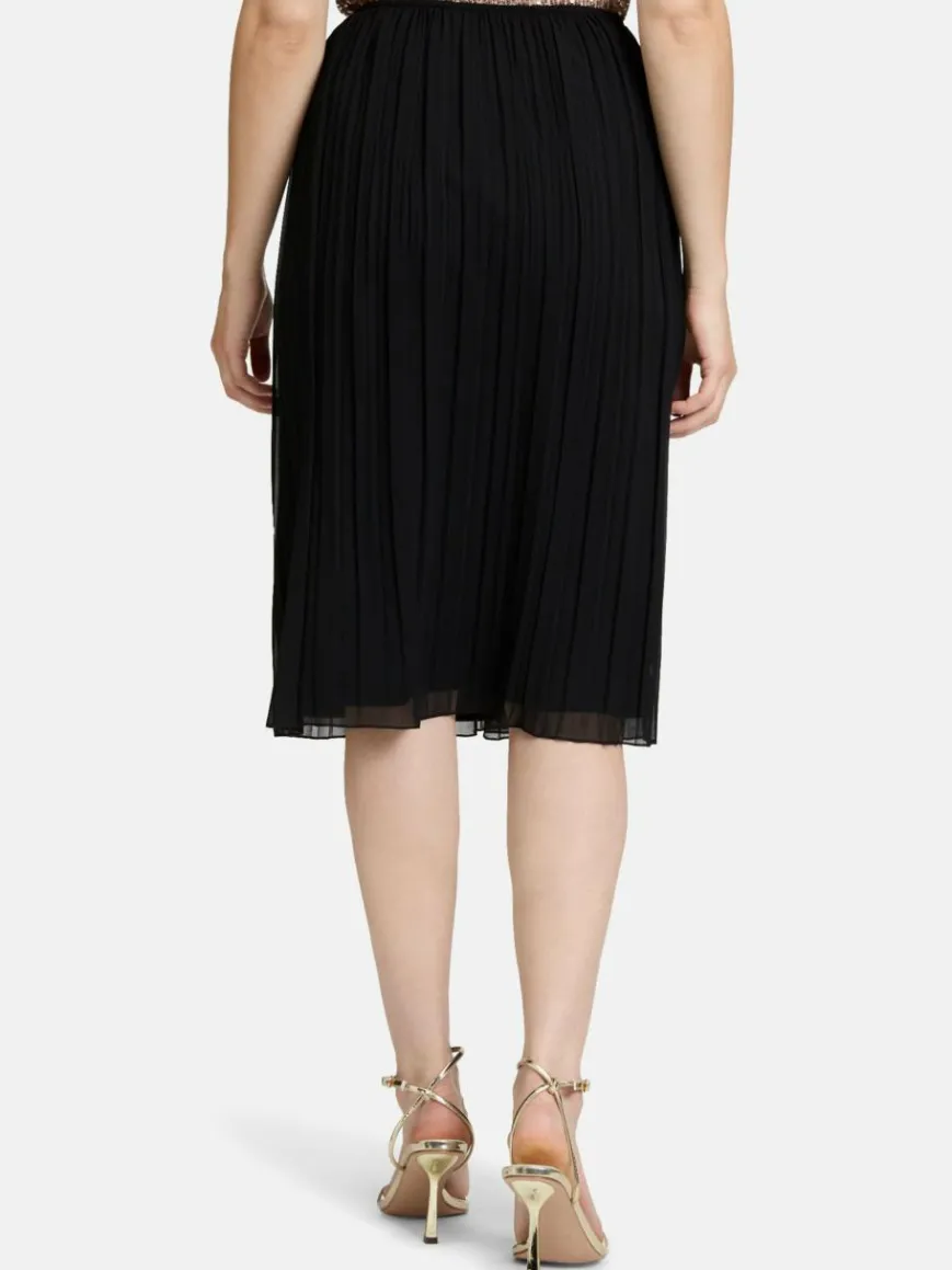 Vera Mont Röcke*Damen Chiffonrock schwarz uni