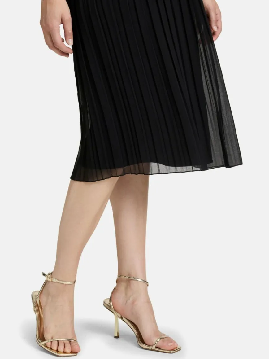 Vera Mont Röcke*Damen Chiffonrock schwarz uni