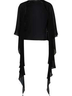 Vera Mont Pullover & Strickjacken*Damen Chiffonstola schwarz uni