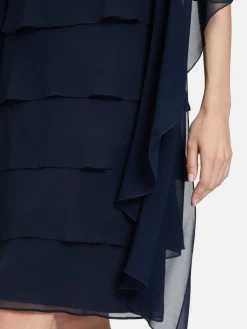 Vera Mont Pullover & Strickjacken*Damen Chiffonstola marine blau uni