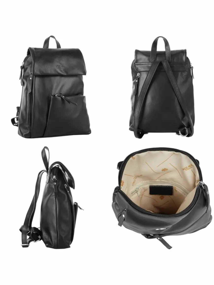 Cluty Taschen & Rucksäcke*Damen Cityrucksack schwarz uni
