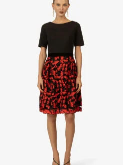 Kraimod Kleider*Damen Cocktailkleid rot gemustert