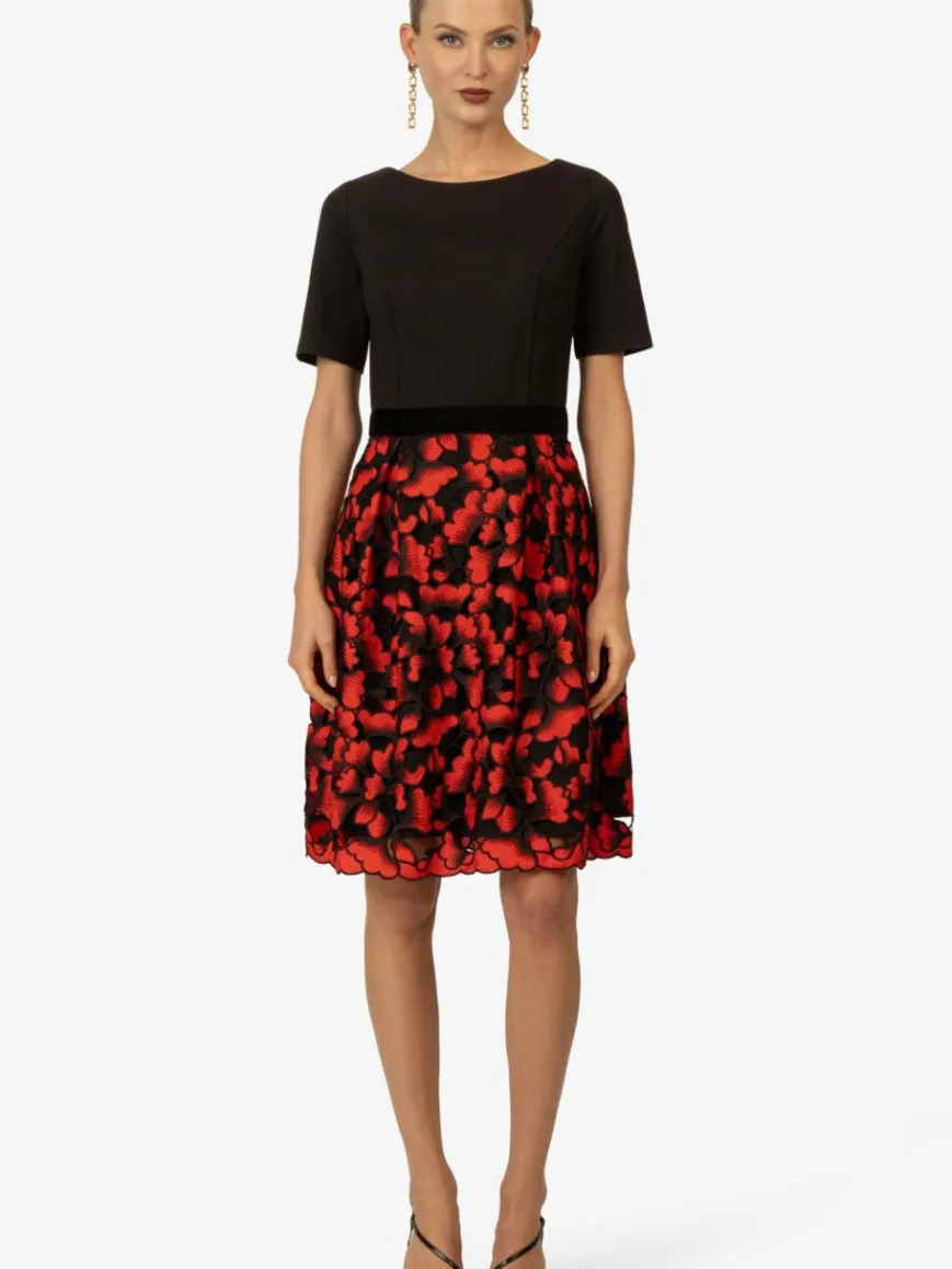 Kraimod Kleider*Damen Cocktailkleid rot gemustert