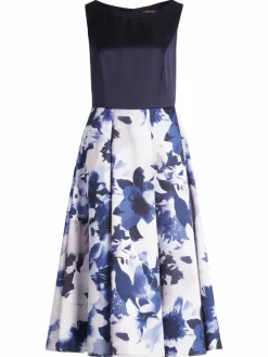 Vera Mont Kleider*Damen Cocktailkleid blau gemustert