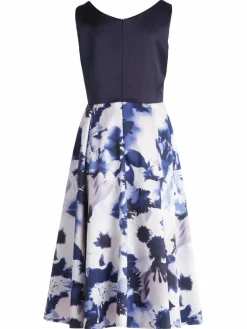 Vera Mont Kleider*Damen Cocktailkleid blau gemustert