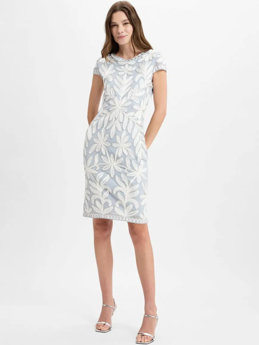 Ambiance Kleider*Damen Cocktailkleid grau weiß strukturiert