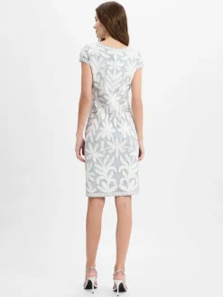 Ambiance Kleider*Damen Cocktailkleid grau weiß strukturiert