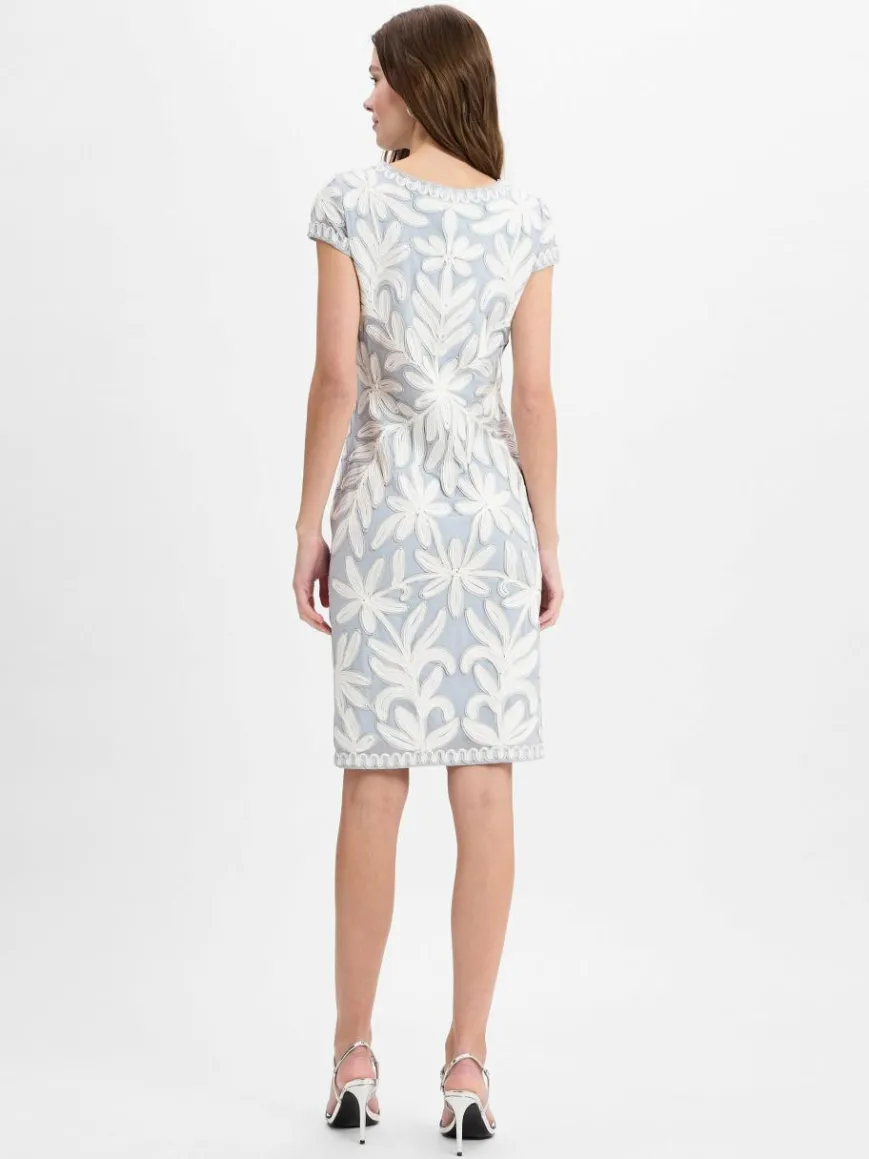 Ambiance Kleider*Damen Cocktailkleid grau weiß strukturiert