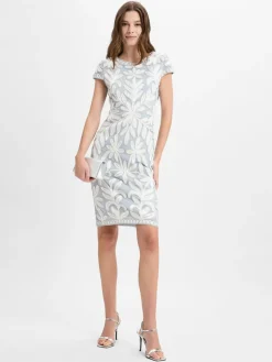 Ambiance Kleider*Damen Cocktailkleid grau weiß strukturiert