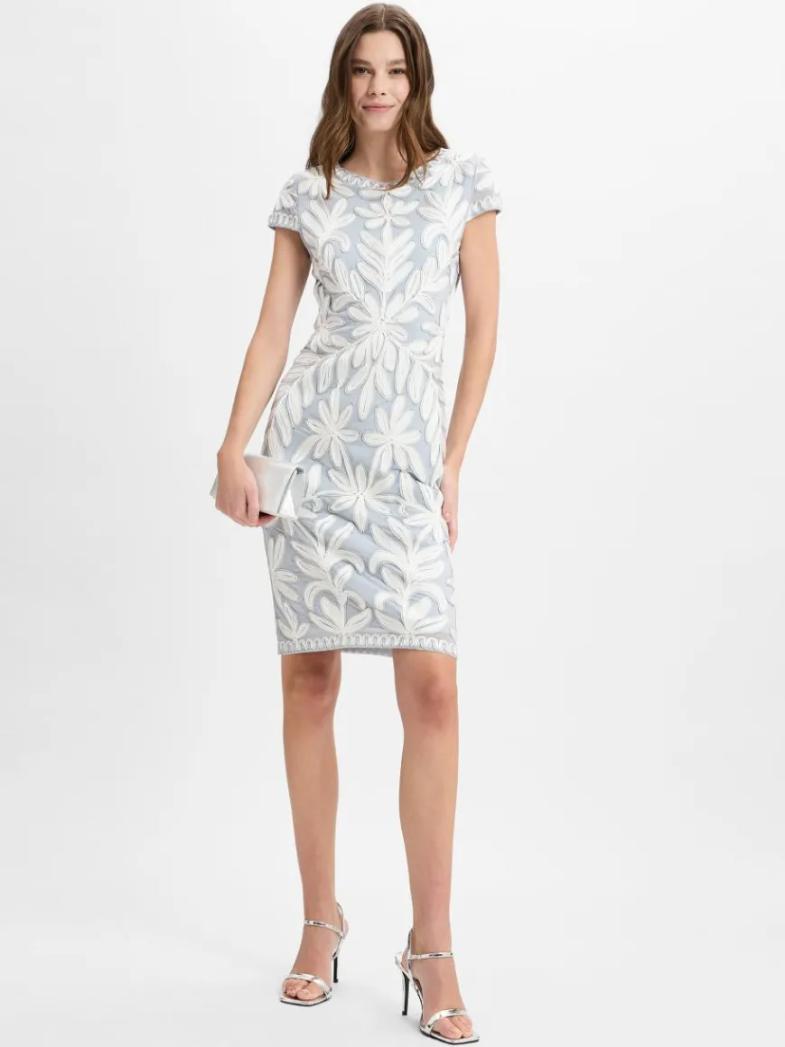 Ambiance Kleider*Damen Cocktailkleid grau weiß strukturiert