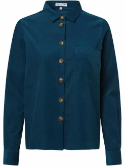 Marie Lund Blusen*Damen Cordbluse petrol uni