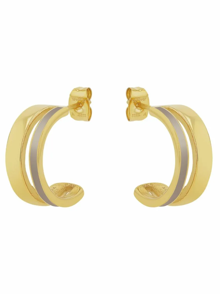 s.Oliver Schmuck*Damen Creolen beige uni