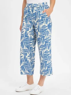 s.Oliver Hosen*Damen Culotte hellblau ecru gemustert