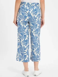 s.Oliver Hosen*Damen Culotte hellblau ecru gemustert