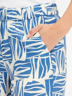 s.Oliver Hosen*Damen Culotte hellblau ecru gemustert