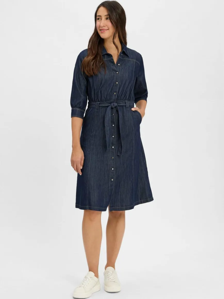 Marie Lund Kleider*Damen Denim-Blusenkleid - Karina denim uni