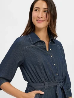 Marie Lund Kleider*Damen Denim-Blusenkleid - Karina denim uni