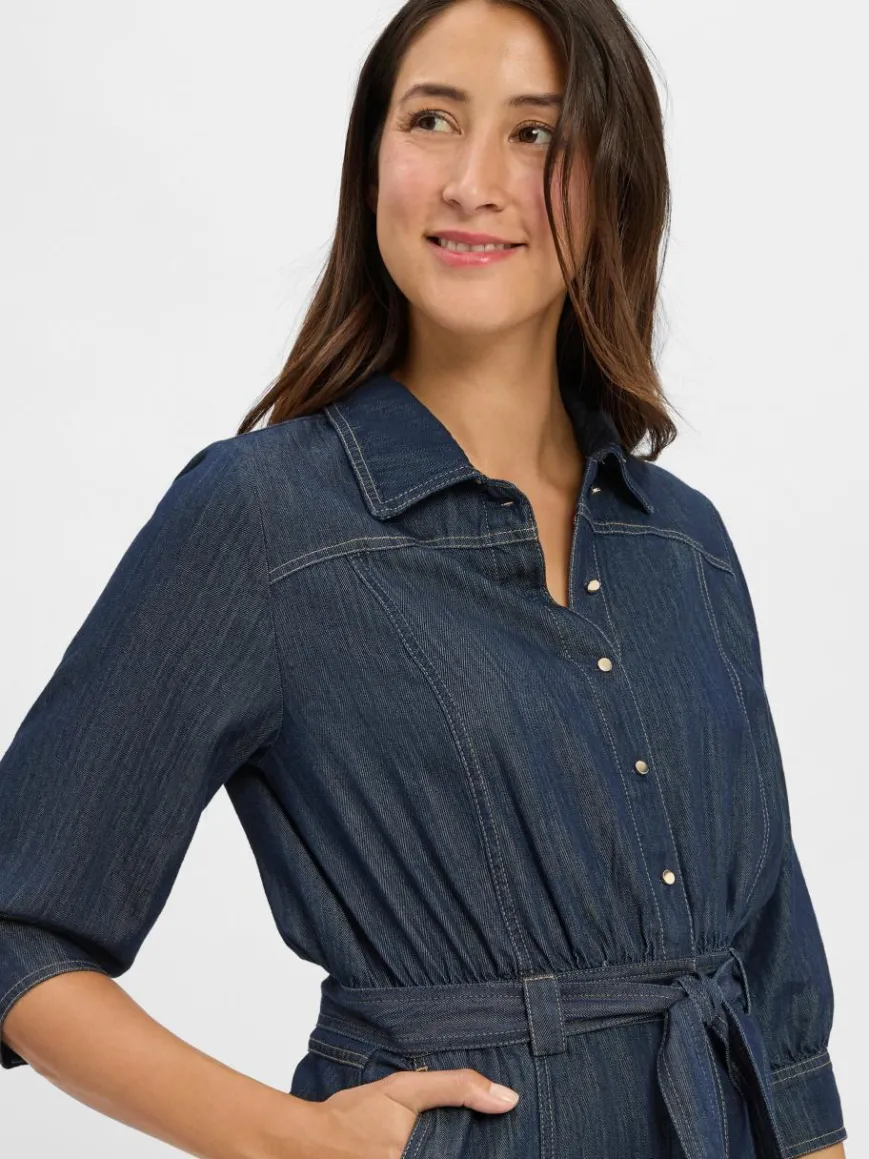 Marie Lund Kleider*Damen Denim-Blusenkleid - Karina denim uni