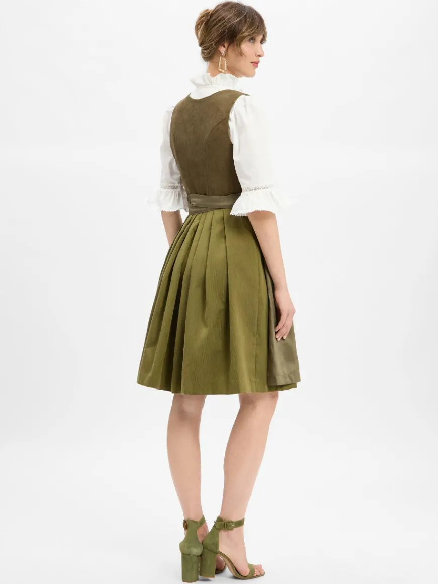 Krüger Dirndl Kleider*Damen Dirndl oliv uni