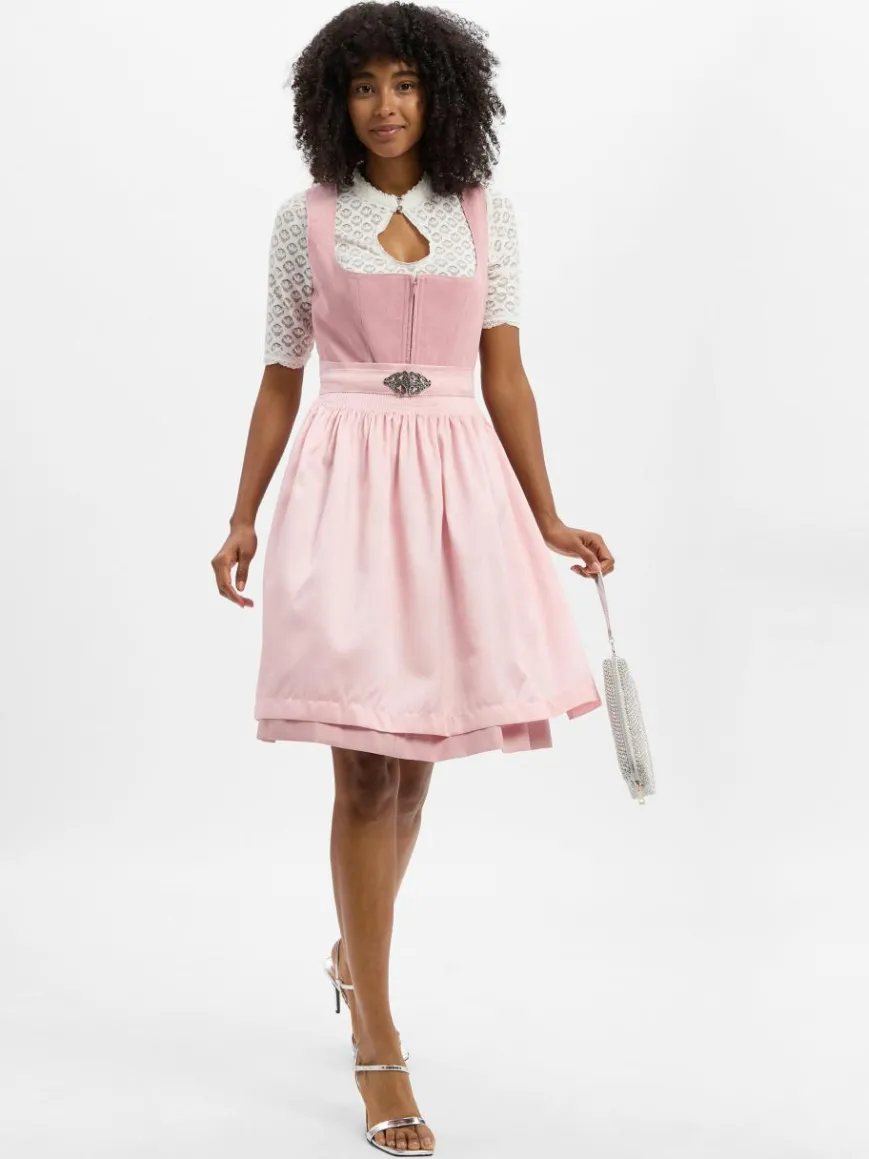 Krüger Dirndl Kleider*Damen Dirndl rosa uni