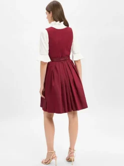 Krüger Dirndl Kleider*Damen Dirndl bordeaux uni