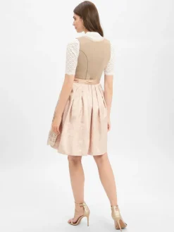 Krüger Dirndl Kleider*Damen Dirndl beige aprikot uni