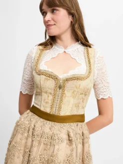 Krüger Dirndl Kleider*Damen Dirndl gold uni