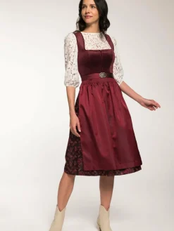 Spieth & Wenksy Kleider*Damen Dirndl - Genua rot uni