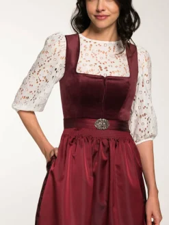 Spieth & Wenksy Kleider*Damen Dirndl - Genua rot uni