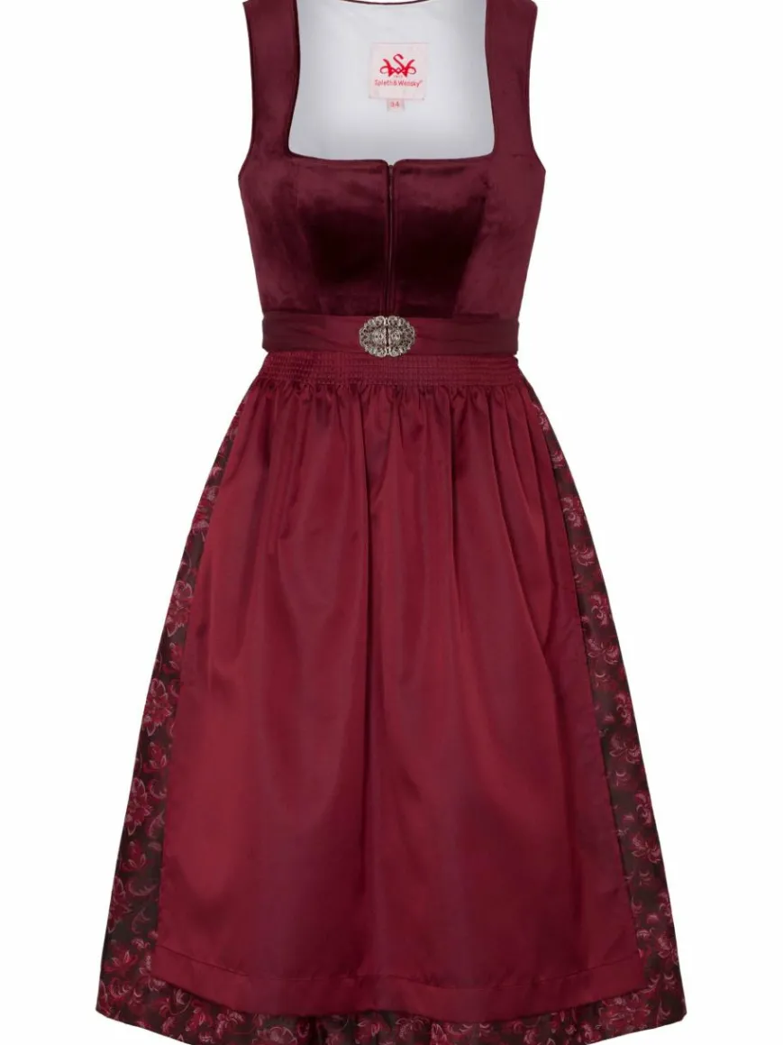 Spieth & Wenksy Kleider*Damen Dirndl - Genua rot uni