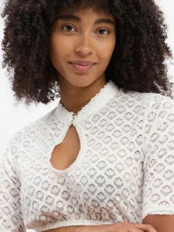 Krüger Dirndl Blusen*Damen Dirndlbluse ecru uni