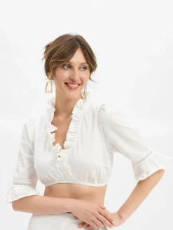 Krüger Dirndl Blusen*Damen Dirndlbluse ecru uni