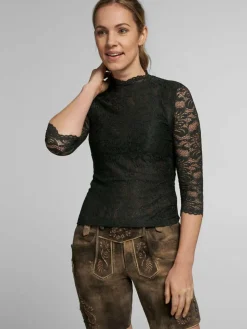 Spieth & Wenksy Blusen*Damen Dirndlbluse - Amberg grün gemustert