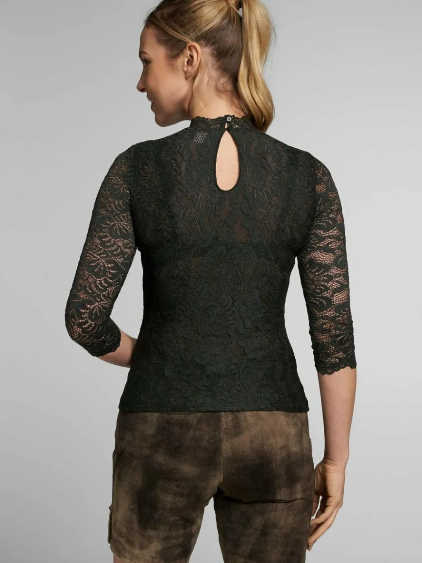 Spieth & Wenksy Blusen*Damen Dirndlbluse - Amberg grün gemustert