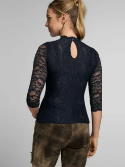 Spieth & Wenksy Blusen*Damen Dirndlbluse - Amberg blau gemustert