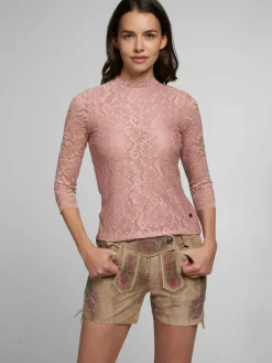 Spieth & Wenksy Blusen*Damen Dirndlbluse - Amberg rosa gemustert