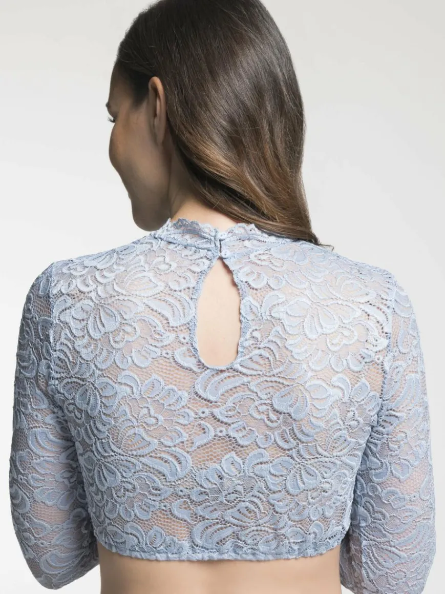 Spieth & Wenksy Blusen*Damen Dirndlbluse - Amsterdam hellblau gemustert