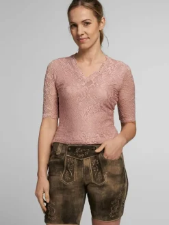 Spieth & Wenksy Blusen*Damen Dirndlbluse - Arktis rosa gemustert