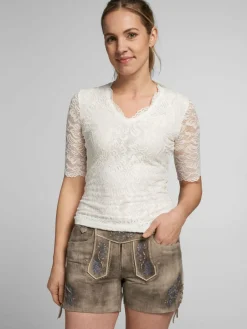 Spieth & Wenksy Blusen*Damen Dirndlbluse - Arktis weiß gemustert