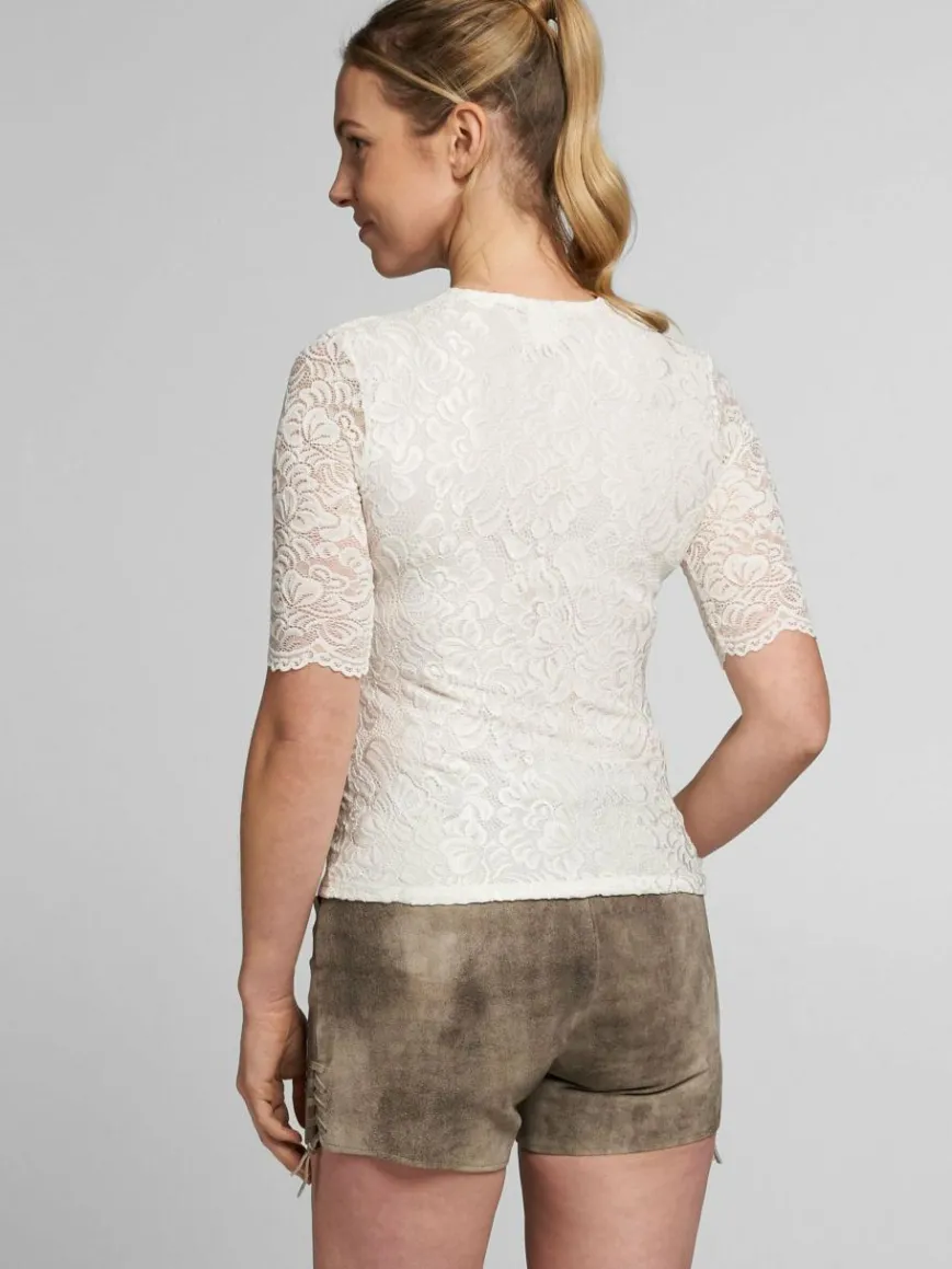 Spieth & Wenksy Blusen*Damen Dirndlbluse - Arktis weiß gemustert