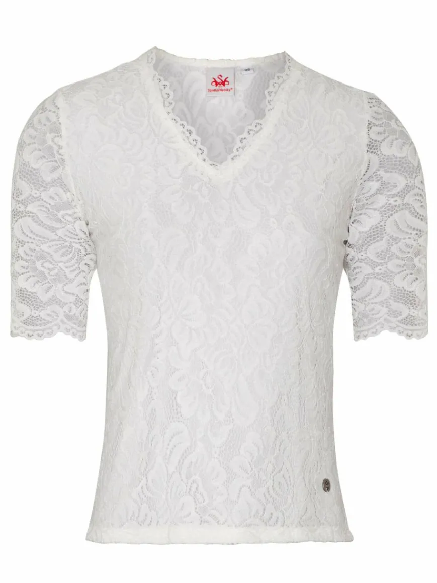Spieth & Wenksy Blusen*Damen Dirndlbluse - Arktis weiß gemustert