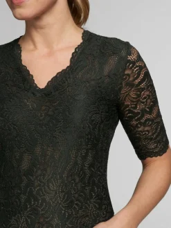 Spieth & Wenksy Blusen*Damen Dirndlbluse - Arktis grün gemustert