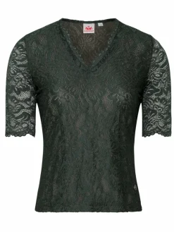 Spieth & Wenksy Blusen*Damen Dirndlbluse - Arktis grün gemustert